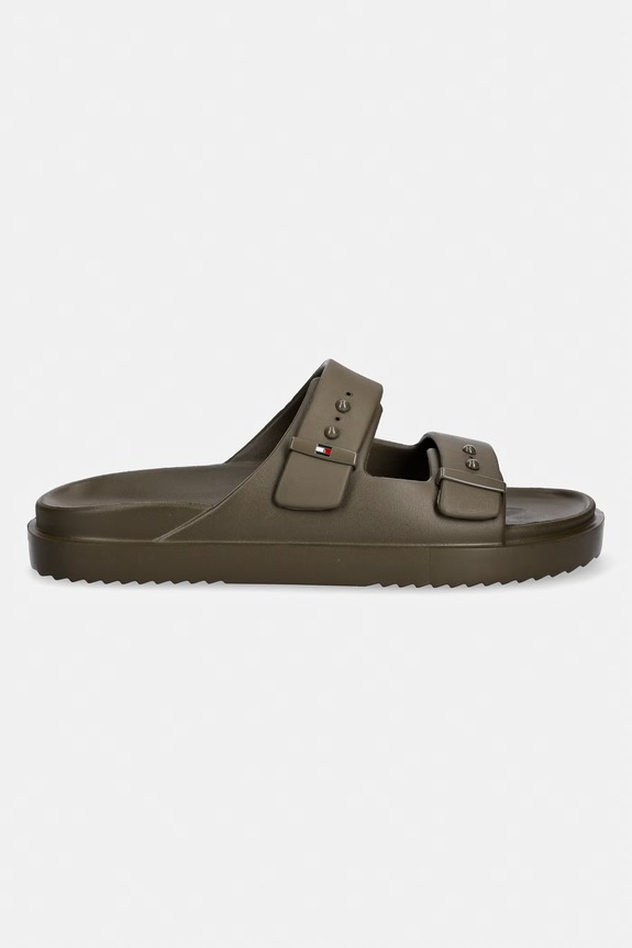 Tommy Hilfiger klapki basenowe męskie LIGHT ADJUSTABLE POOL SLIDER FM0FM05757 zielony SS26