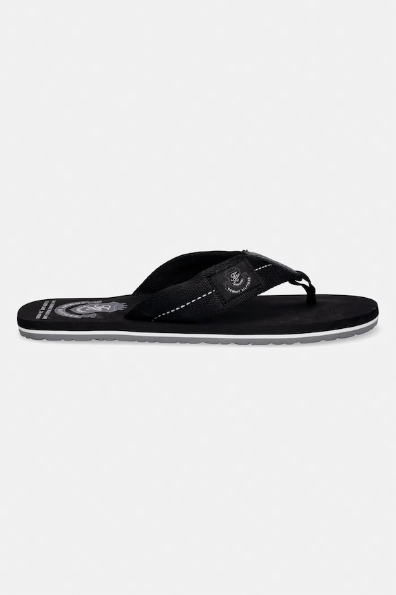 Tommy Hilfiger șlapi pentru bărbați PATCH HILFIGER BEACH SANDAL FM0FM05804 negru SS26