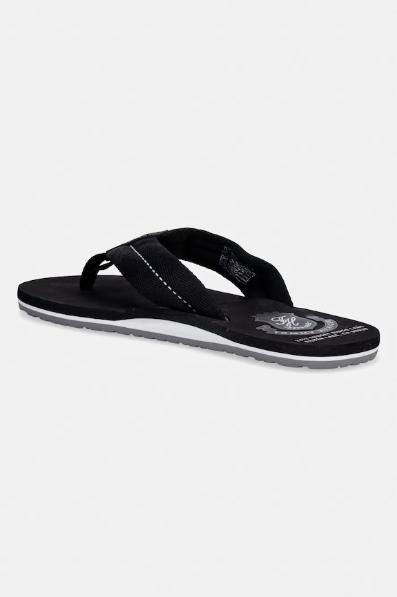 Încălțăminte Tommy Hilfiger șlapi pentru bărbați PATCH HILFIGER BEACH SANDAL FM0FM05804 negru