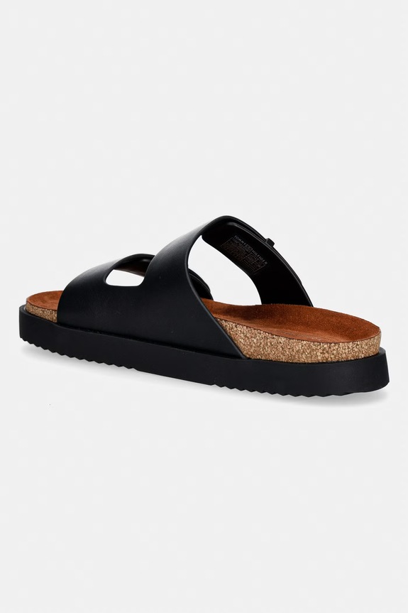 Cipők Tommy Hilfiger férfi bőr papucs HILFIGER CHAMBRAY BEACH SANDAL FM0FM05754 fekete
