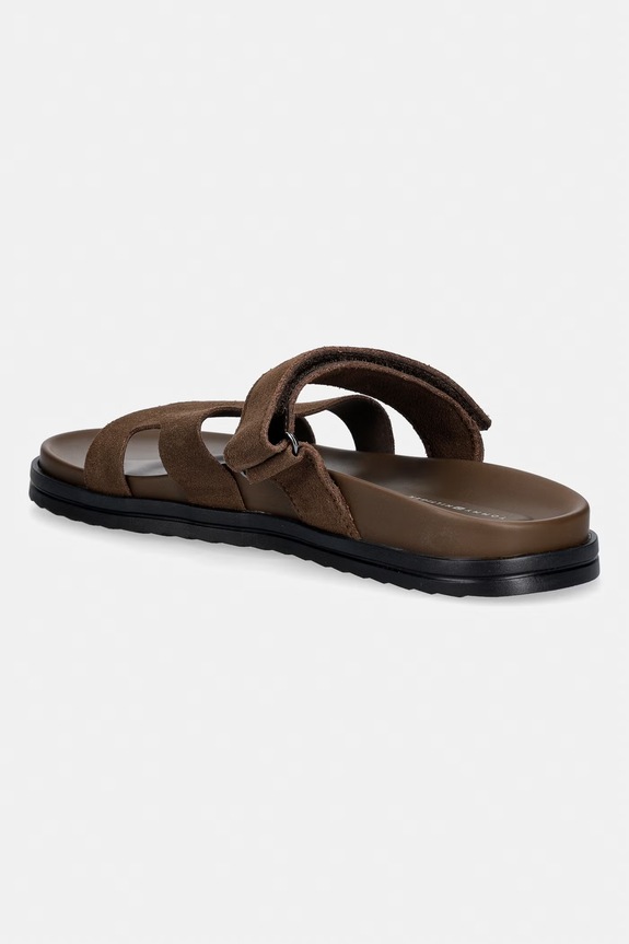 Obuwie Tommy Hilfiger klapki męskie zamszowe ADJUSTABLE PREMIUM SUEDE SANDAL FM0FM05774 brązowy