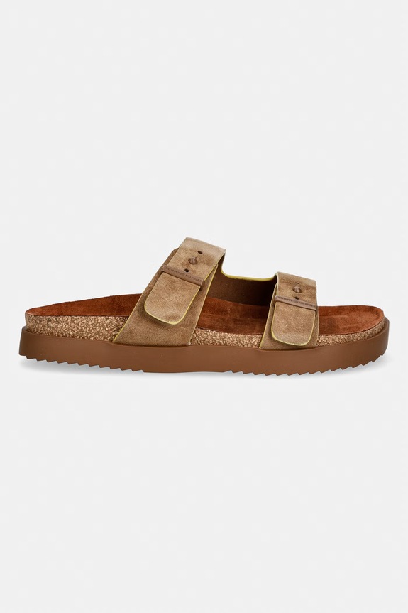 Tommy Hilfiger ciabatte slide da uomo in scamoscio CORK ADJUSTABLE SUEDE SANDAL FM0FM05869 marrone SS26