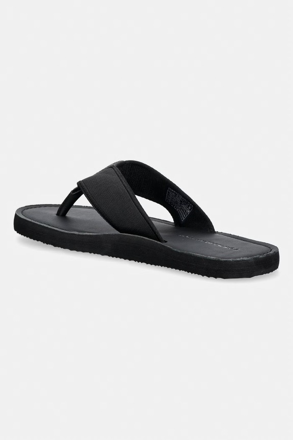 Obuwie Tommy Hilfiger japonki męskie HILFIGER LEATHER BEACH SANDAL FM0FM05808 czarny