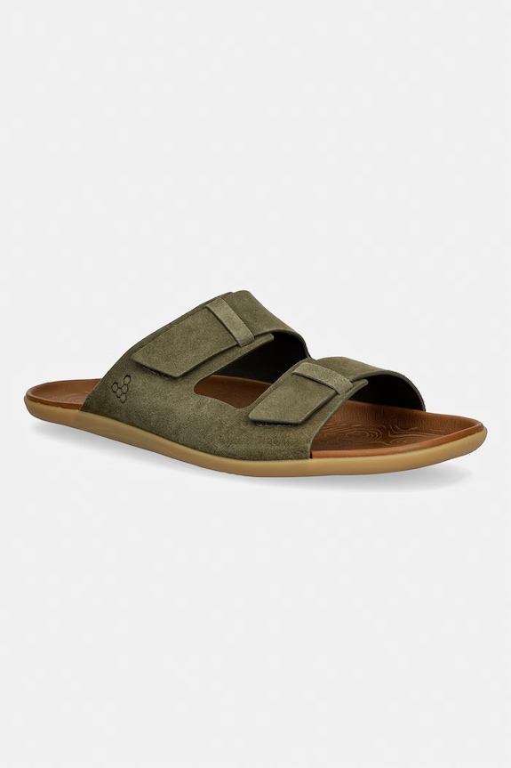 Vivobarefoot šľapky pánske kožené SENSUS YIN SLIDE zelená 309564