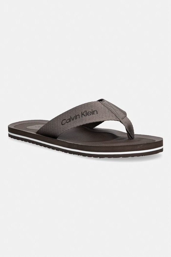 Calvin Klein férfi tangapapucs CITY THONG SLIDE barna HM0HM02106