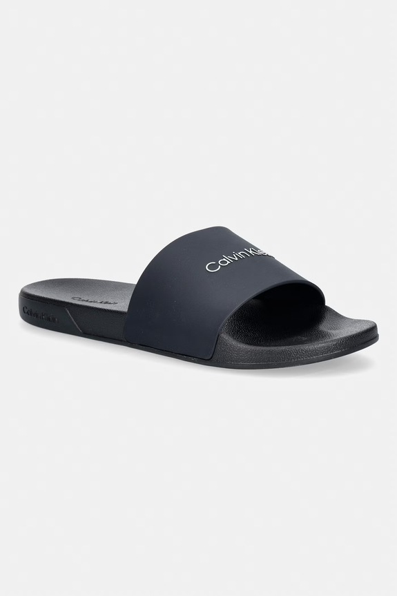 Calvin Klein klapki z odkrytymi palcami męskie ESS SLIDE MONOBRAND CV granatowy HM0HM02107
