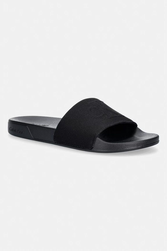 Calvin Klein klapki męskie ESS SLIDE HF MONOGRAM CV czarny HM0HM02109