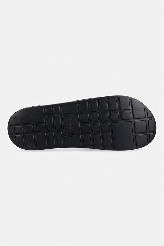 Calvin Klein klapki z odkrytymi palcami męskie ESS SLIDE PU AOP HM0HM02110 czarny