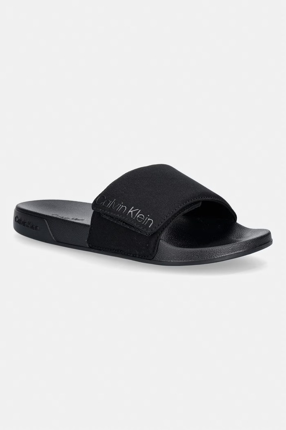 Calvin Klein šľapky s otvorenými prstami pánske ESS SLIDE ADJ MONOBRAND CV čierna HM0HM02115