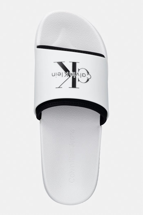 Calvin Klein klapki męskie ESS SLIDE RUBBER NEOPRENE biały HM0HM02229