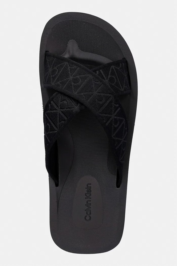 Calvin Klein klapki męskie ESS DIECUT XCROSS WB AOP czarny HM0HM02093