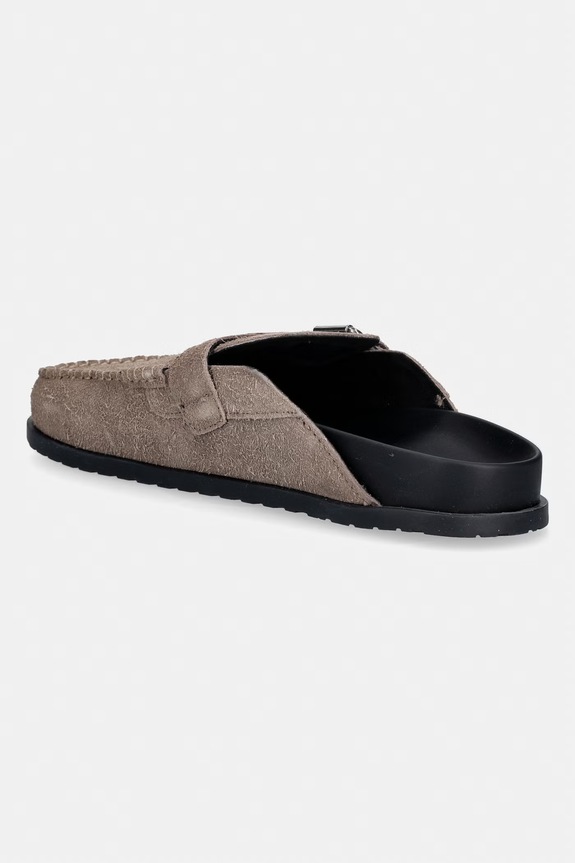 Obuwie Tommy Jeans klapki męskie zamszowe BIND MULE WASHED SUEDE EM0EM01722 beżowy