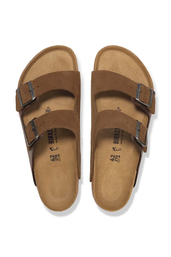 Birkenstock σαγιονάρες ανδρικές σουέτ Arizona καφέ 1030677.N
