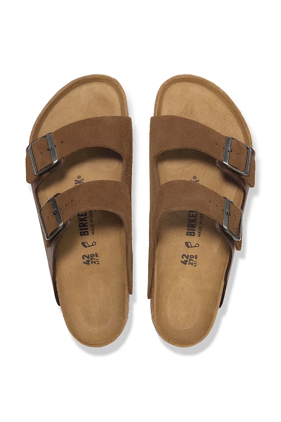 Birkenstock σαγιονάρες ανδρικές σουέτ Arizona καφέ 1030677.N