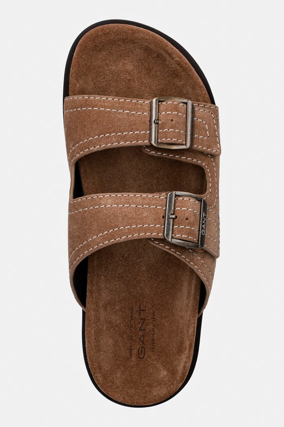 Gant мъжки чехли от велур Fairfo кафяв 32663295.G771