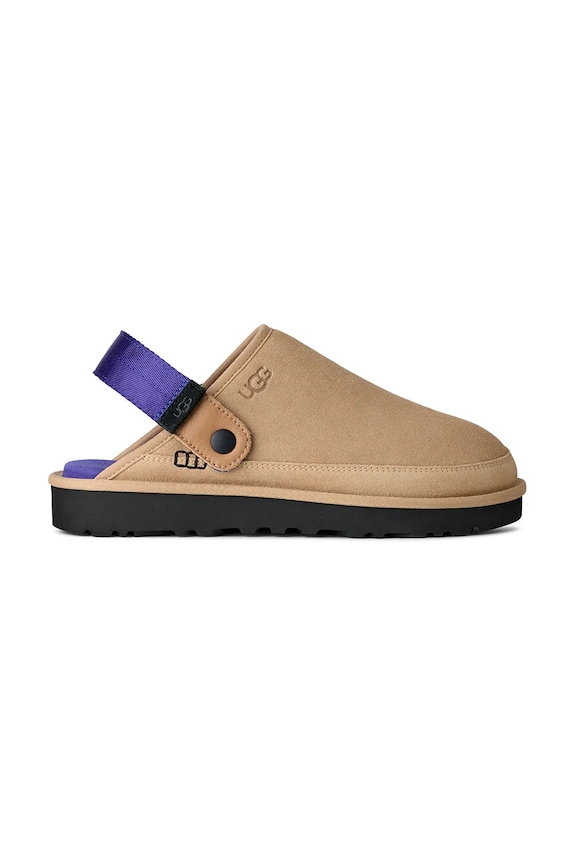 UGG klapki zamszowe M Goldencoast Clog II Planet friendly beżowy 1166915.SDRG