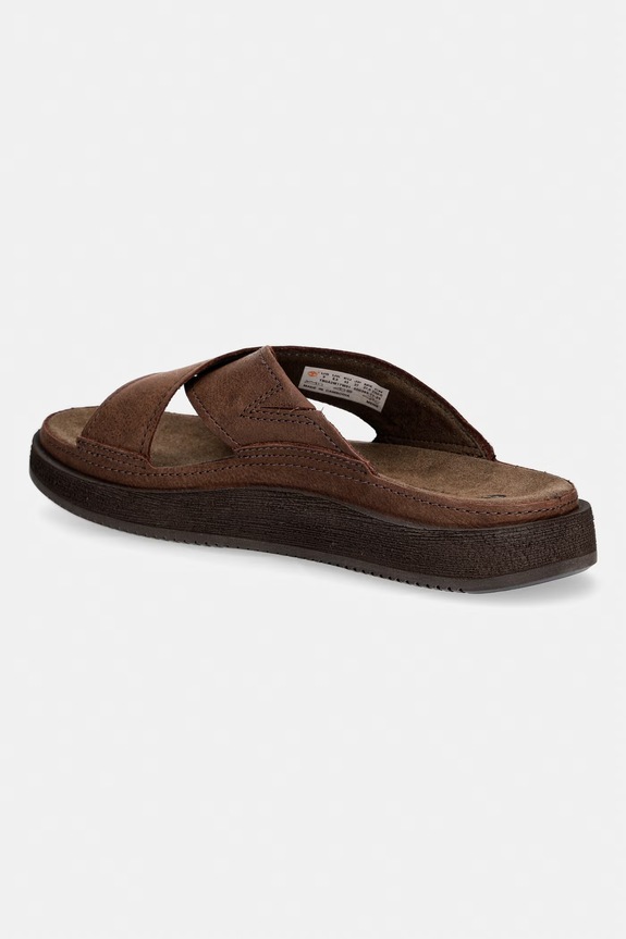 Obuwie Timberland klapki męskie skórzane Casco Cove Slide TB0A2M17W011 brązowy