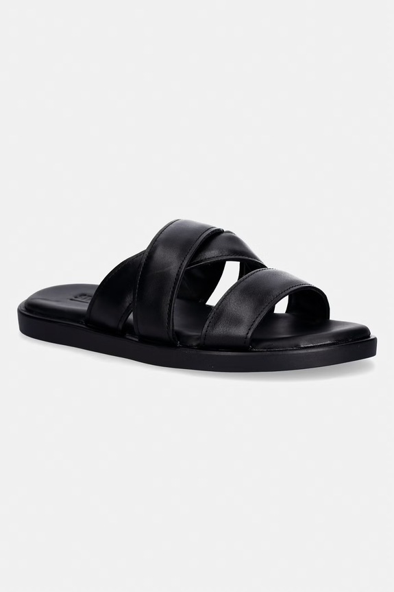 Δερμάτινες παντόφλες Steve Madden Grabba μαύρο 12000926.017