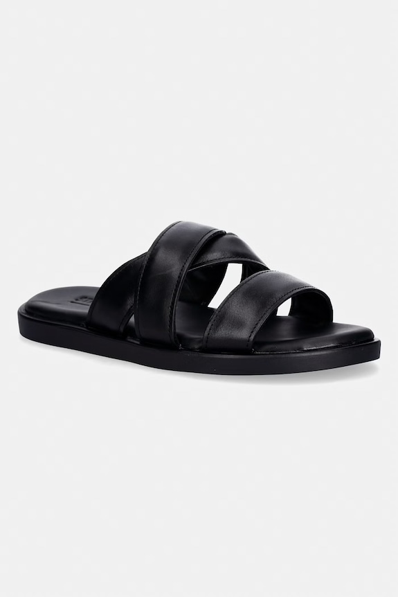 Δερμάτινες παντόφλες Steve Madden Grabba μαύρο 12000926.017