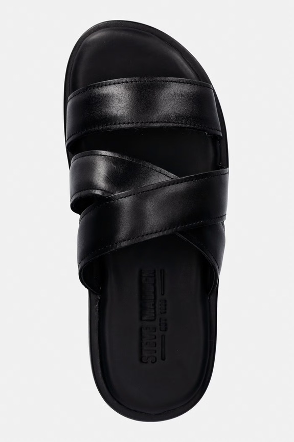 Δερμάτινες παντόφλες Steve Madden Grabba μαύρο 12000926.017