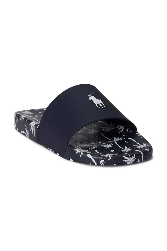 Polo Ralph Lauren klapki na płaskim obcasie męskie Polo Slide 809P08336001.410 granatowy SS26
