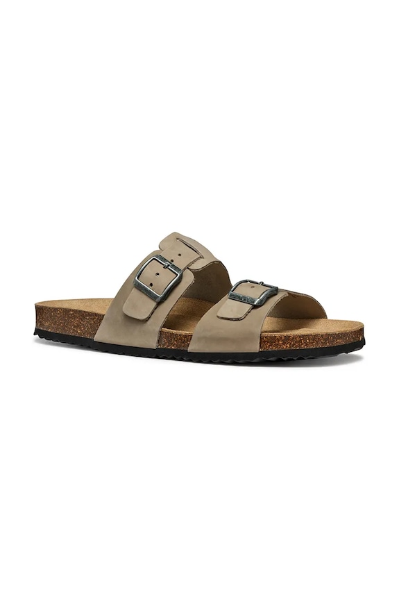 Замшеві шльопанці Geox U SANDAL GHITA U159VB00032C1018 коричневий SS26