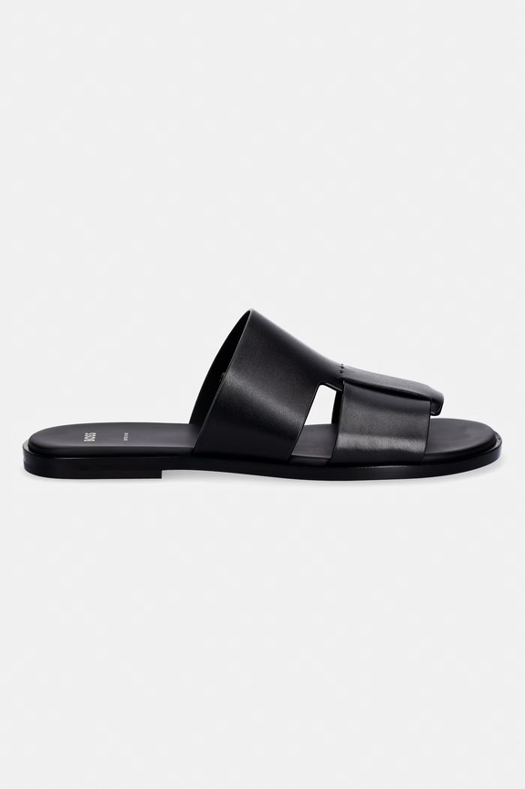 BOSS ciabatte slide da uomo in pelle Kael 50539243.001 nero SS26