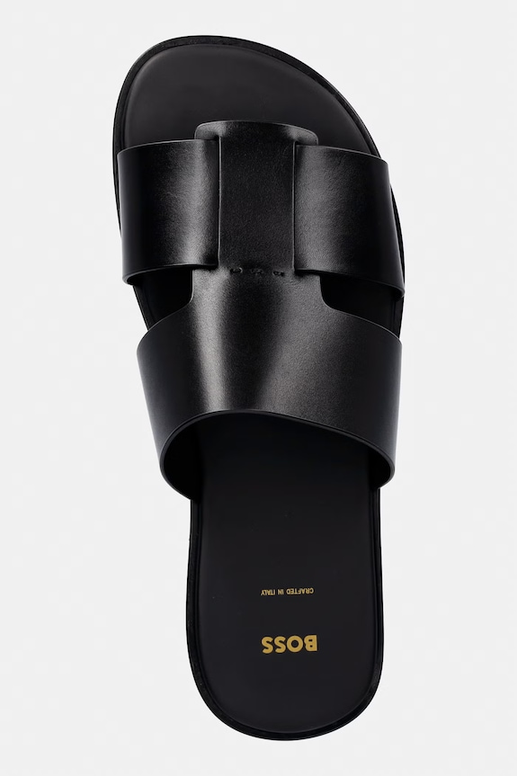 BOSS ciabatte slide da uomo in pelle Kael nero 50539243.001