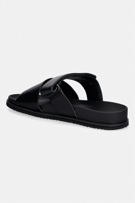 Scarpe BOSS Ciabatte slide da uomo in pelle Hedrik 50563153.001 nero