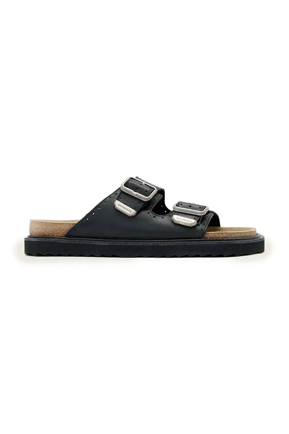 Παντόφλες σουέτ AllSaints Randal Sandal μαύρο M003FE
