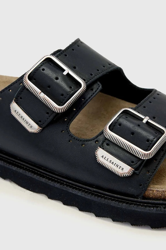 Παντόφλες σουέτ AllSaints Randal Sandal μαύρο M003FE