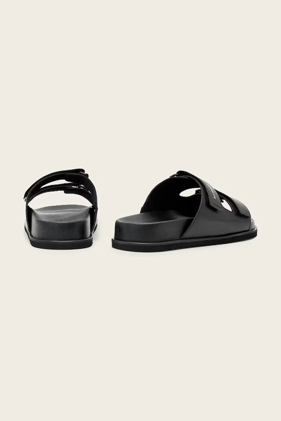 Obuv AllSaints šľapky pánske kožené Vex Sandal M032FE čierna