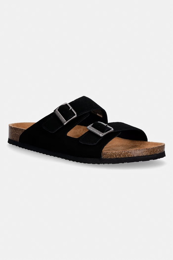 Skechers klapki męskie zamszowe AIDAN czarny 205296