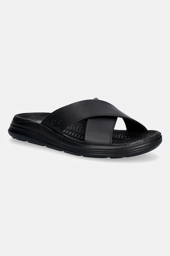 Skechers šľapky pánske kožené SARGO čierna 205627