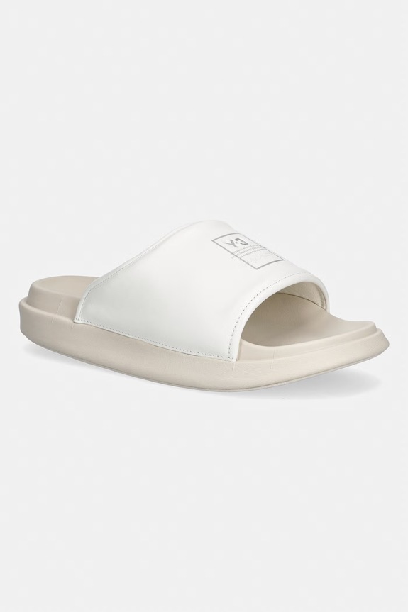 Y-3 SLIDE papuci bărbați din piele bej KI4032