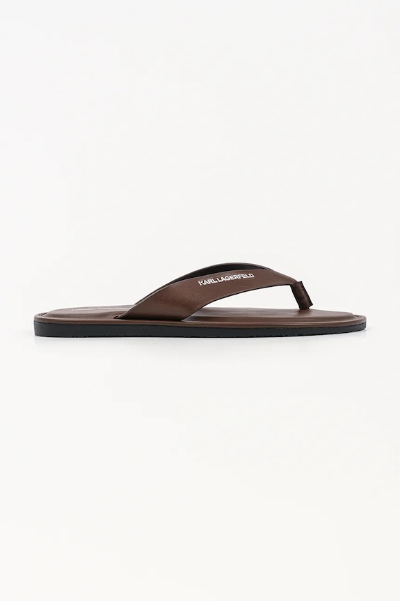 Δερμάτινες σαγιονάρες Karl Lagerfeld Kastor Iv καφέ KL70206C.044