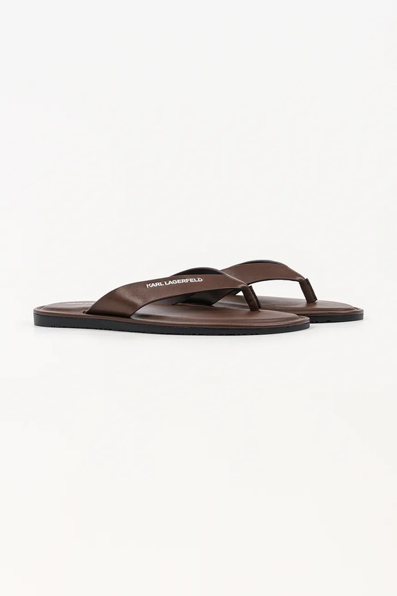 Δερμάτινες σαγιονάρες Karl Lagerfeld Kastor Iv KL70206C.044 καφέ SS26