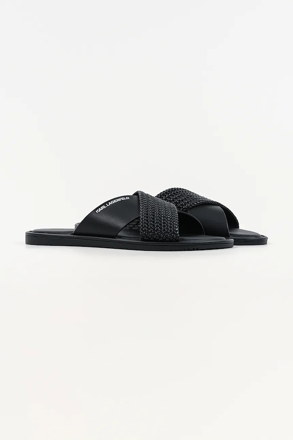 Кожаные шлепанцы Karl Lagerfeld Kastor Iv KL70214C.000 чёрный SS26