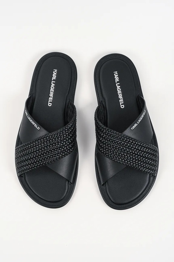 Кожаные шлепанцы Karl Lagerfeld Kastor Iv чёрный KL70214C.000