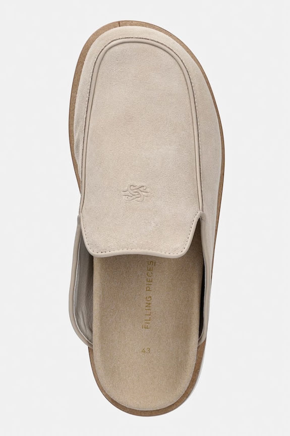 Filling Pieces Clog Suede чехли мъжки от велур бежов 112613332214.220
