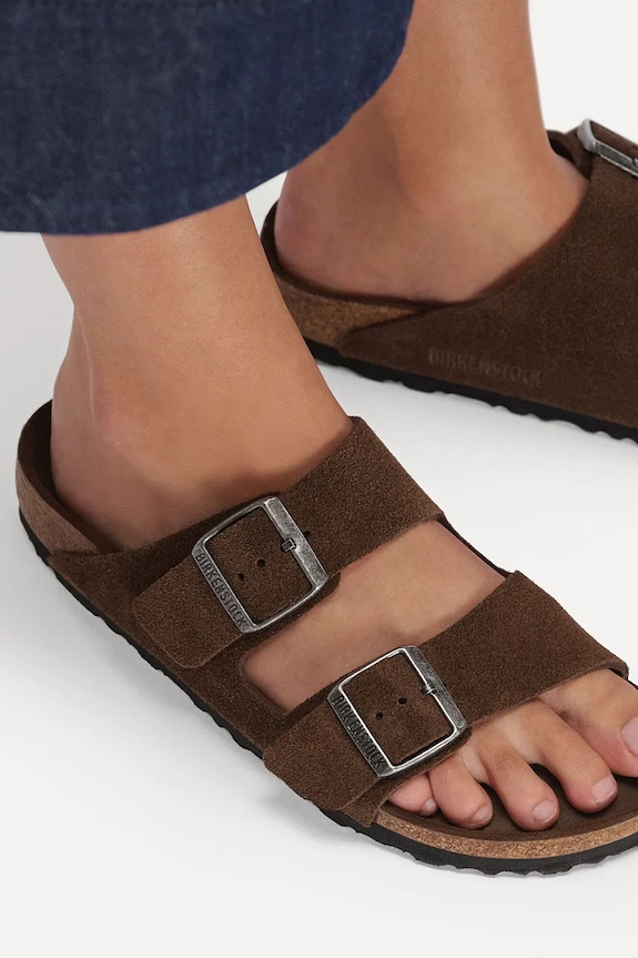 Birkenstock papuci din piele întoarsă Arizona SFB LEVE 1031602