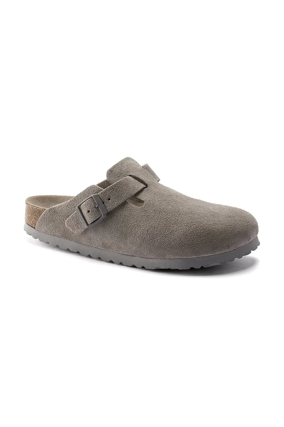 Birkenstock Boston SFB LEVE Flip-flops flat heeled Men's suede 1020549 gray SS26