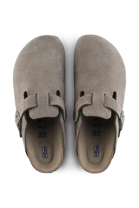 Birkenstock Boston SFB LEVE Flip-flops flat heeled Men's suede 1020549 gray