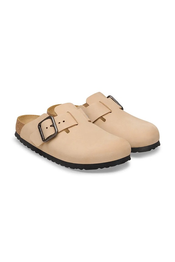 Încălțăminte Birkenstock Boston WB LENB papuci cu degetele acoperite bărbătești din piele 1031573 bej