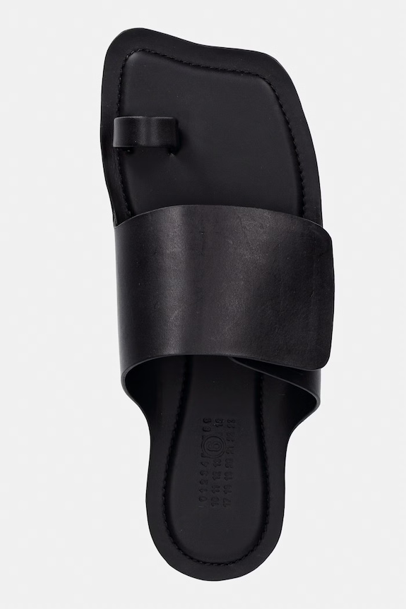 MM6 Maison Margiela σαγιονάρες δίχαλο ανδρικές δερμάτινες μαύρο SH3WP0008.P7702