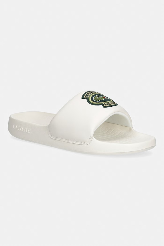 Lacoste klapki z odkrytymi palcami męskie Serve Slide 1.0 beżowy 50CMA0035.1Y5