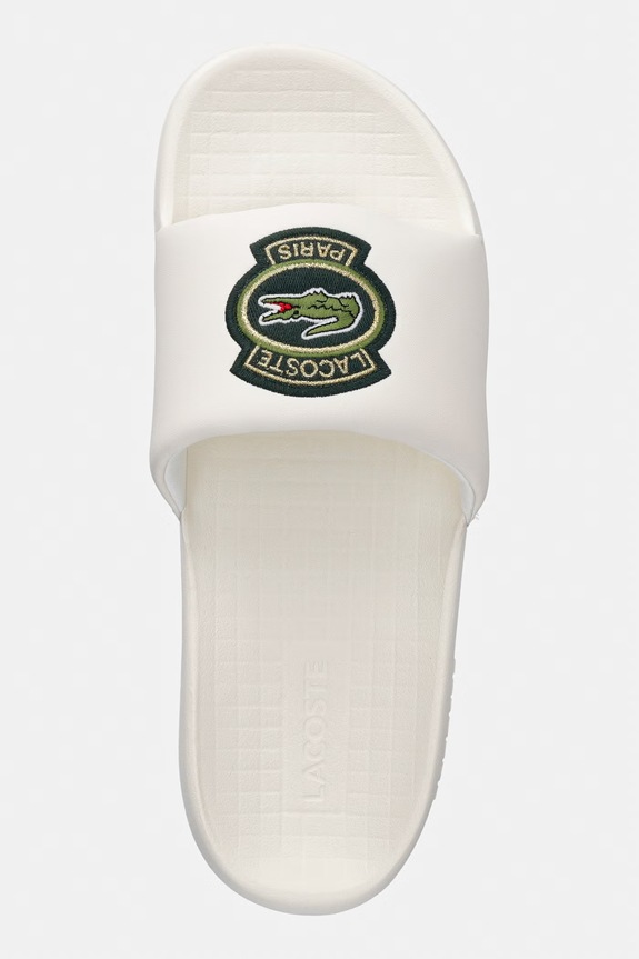Lacoste klapki z odkrytymi palcami męskie Serve Slide 1.0 beżowy 50CMA0035.1Y5