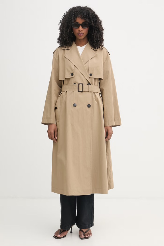 Weekend Max Mara trencz damski z bawełną GIUNCHI 2615021011600 beżowy SS26
