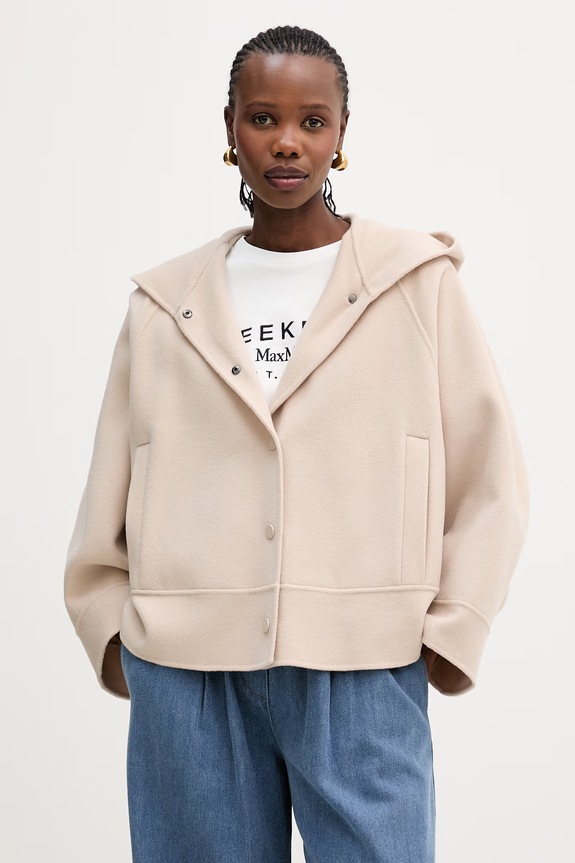 Weekend Max Mara haină cu lână OLIATO necaptusit bej 2615081021600