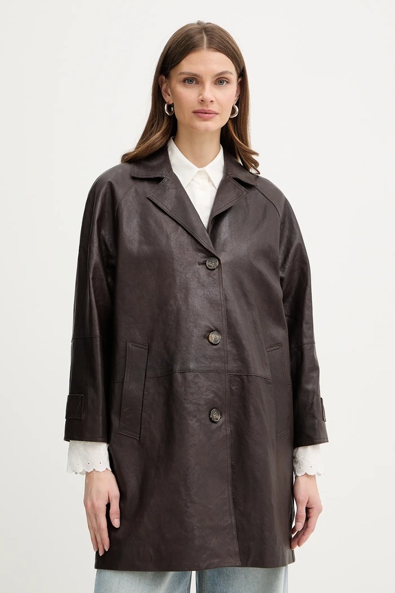 Weekend Max Mara cappotto in pelle CAMINO non isolato marrone 2615471011600